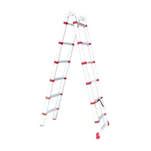 Драбина алюмінієва універсальна розкладна телескопічна, 12 сход., 3,85 м, 150 кг INTERTOOL (LT-3039) UA