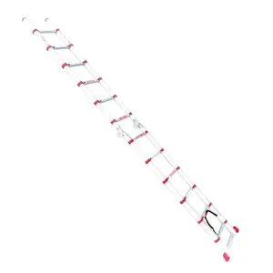 Драбина алюмінієва універсальна розкладна телескопічна, 12 сход., 3,85 м, 150 кг INTERTOOL (LT-3039) UA