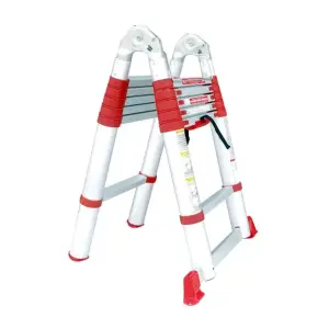 Драбина алюмінієва універсальна розкладна телескопічна, 12 сход., 3,85 м, 150 кг INTERTOOL (LT-3039) UA