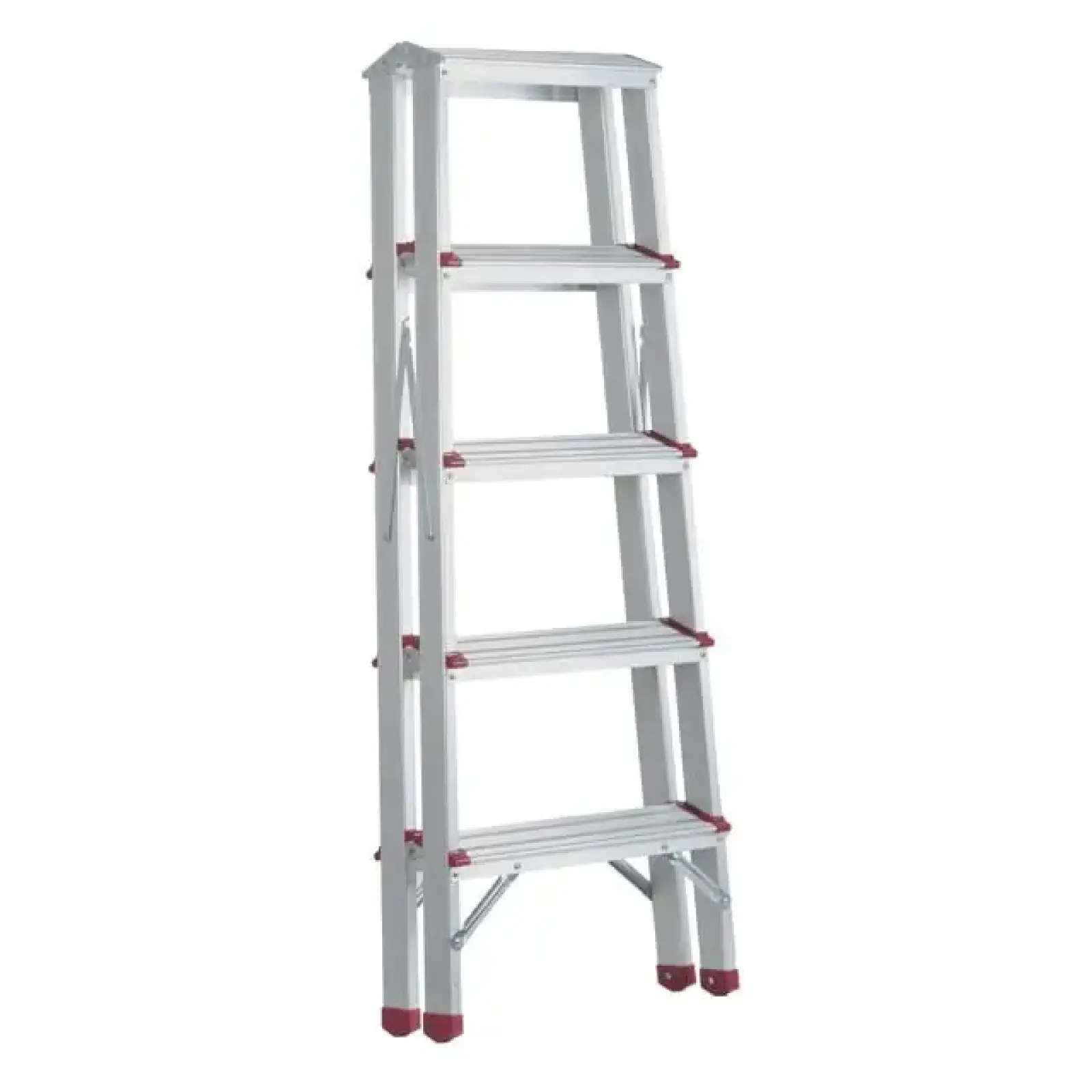 Драбина алюмінієва двостороння, 5 сходинок, висота: 1094 мм, 150 кг INTERTOOL (LT-1105) UA