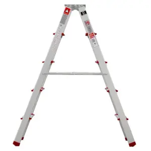 Драбина алюмінієва двостороння, 5 сходинок, висота: 1094 мм, 150 кг INTERTOOL (LT-1105) UA