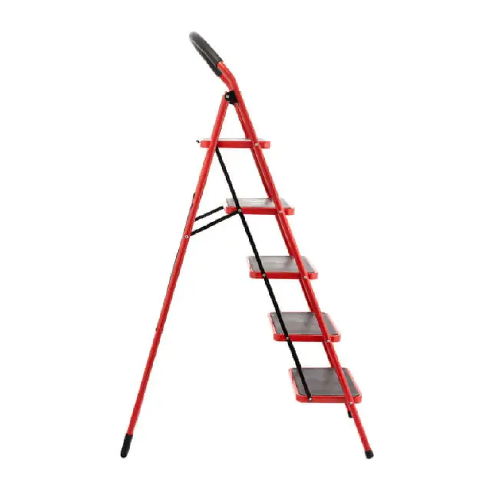 Драбина сталева, 5 сходинок, 380×260 мм, висота: 1617 мм, висота до платформи: 1215 мм INTERTOOL (LT-0039) UA