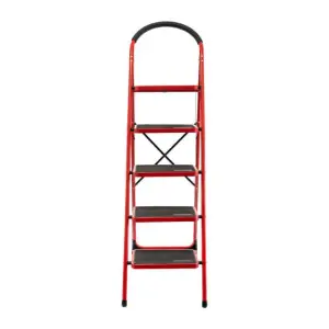 Драбина сталева, 5 сходинок, 380×260 мм, висота: 1617 мм, висота до платформи: 1215 мм INTERTOOL (LT-0039) UA