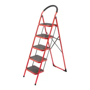 Драбина сталева, 5 сходинок, 380×260 мм, висота: 1617 мм, висота до платформи: 1215 мм INTERTOOL (LT-0039) UA