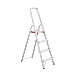 Драбина алюмінієва, 4 сходинки, висота: 1350 мм, висота до платформи: 850 мм, 150 кг INTERTOOL (LT-1004) UA