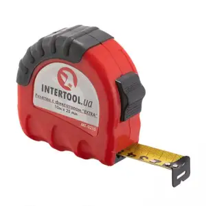Рулетка з металевим полотном, з фіксатором, 10 м, 25 мм, "EXTRA" INTERTOOL (MT-0210) UA