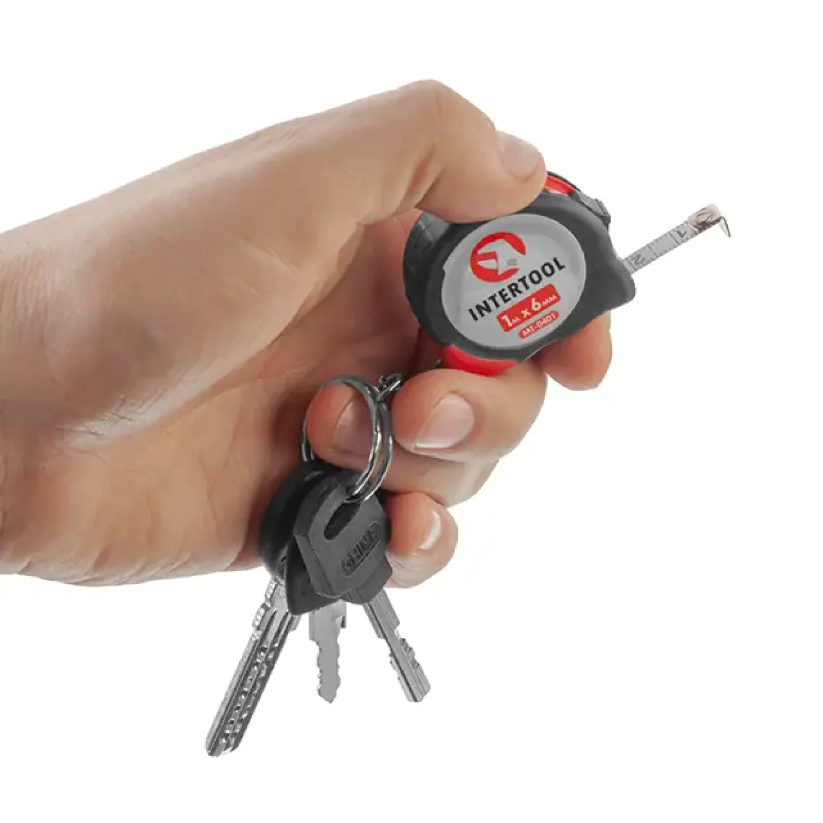 Рулетка зі сталевим полотном, з фіксатором, 1 м, 6 мм INTERTOOL (MT-0401) UA