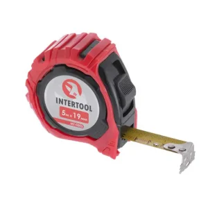 Рулетка з металевим полотном, з фіксатором, 5 м, 19 мм, "Магніт" INTERTOOL (MT-0505) UA