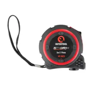 Рулетка зі сталевим полотном, покритим нейлоном, 5 м, 19 мм, STORM INTERTOOL (MT-0835) UA