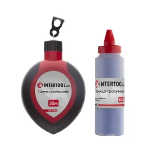 Шнур розмічальний 30 м з коректором, крейда 120 г (синя) INTERTOOL (MT-2506) UA