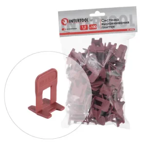 Система вирівнювання плитки, основа, 1,5 мм, 100 шт. INTERTOOL (KT-4952) UA
