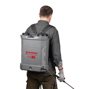 Обприскувач акумуляторний ранцевий 16 л, 3.1 л/хв, батарея 12 В/8 Аг INTERTOOL (DT-9016) UA