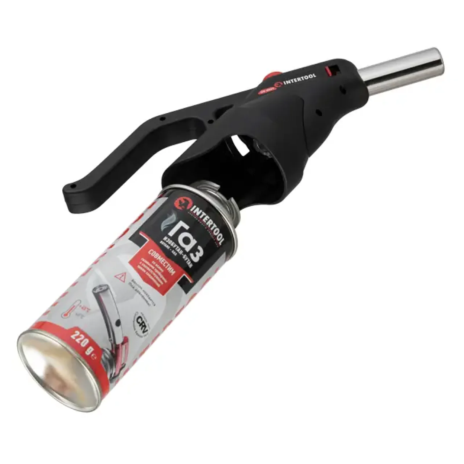 Пальник газовий, п'єзозапалювання, швидке регулювання полум'я INTERTOOL (GB-0029) UA