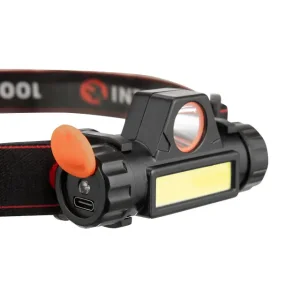 Ліхтар налобний акумуляторний, XPE + COB, 125 лм, магніт INTERTOOL (LB-0309) UA
