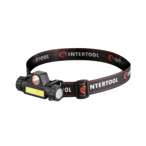 Ліхтар налобний акумуляторний, XPE + COB, 125 лм, магніт INTERTOOL (LB-0309) UA