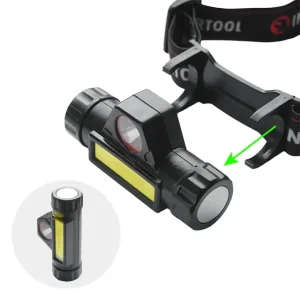 Ліхтар налобний акумуляторний, XPE + COB, 125 лм, магніт INTERTOOL (LB-0309) UA
