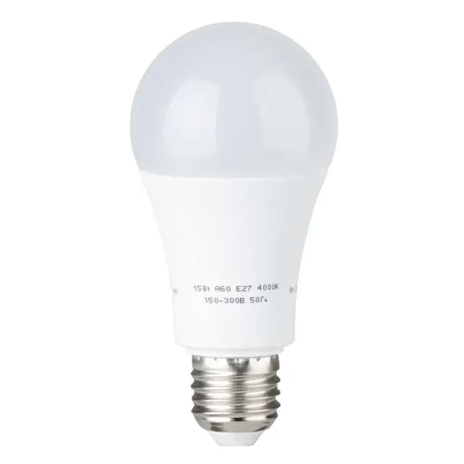 Лампа світлодіодна LED A60, E27, 15 Вт, 150-300 В, 4000 K, 30000 год, гарантія 3 роки INTERTOOL (LL-0017) UA