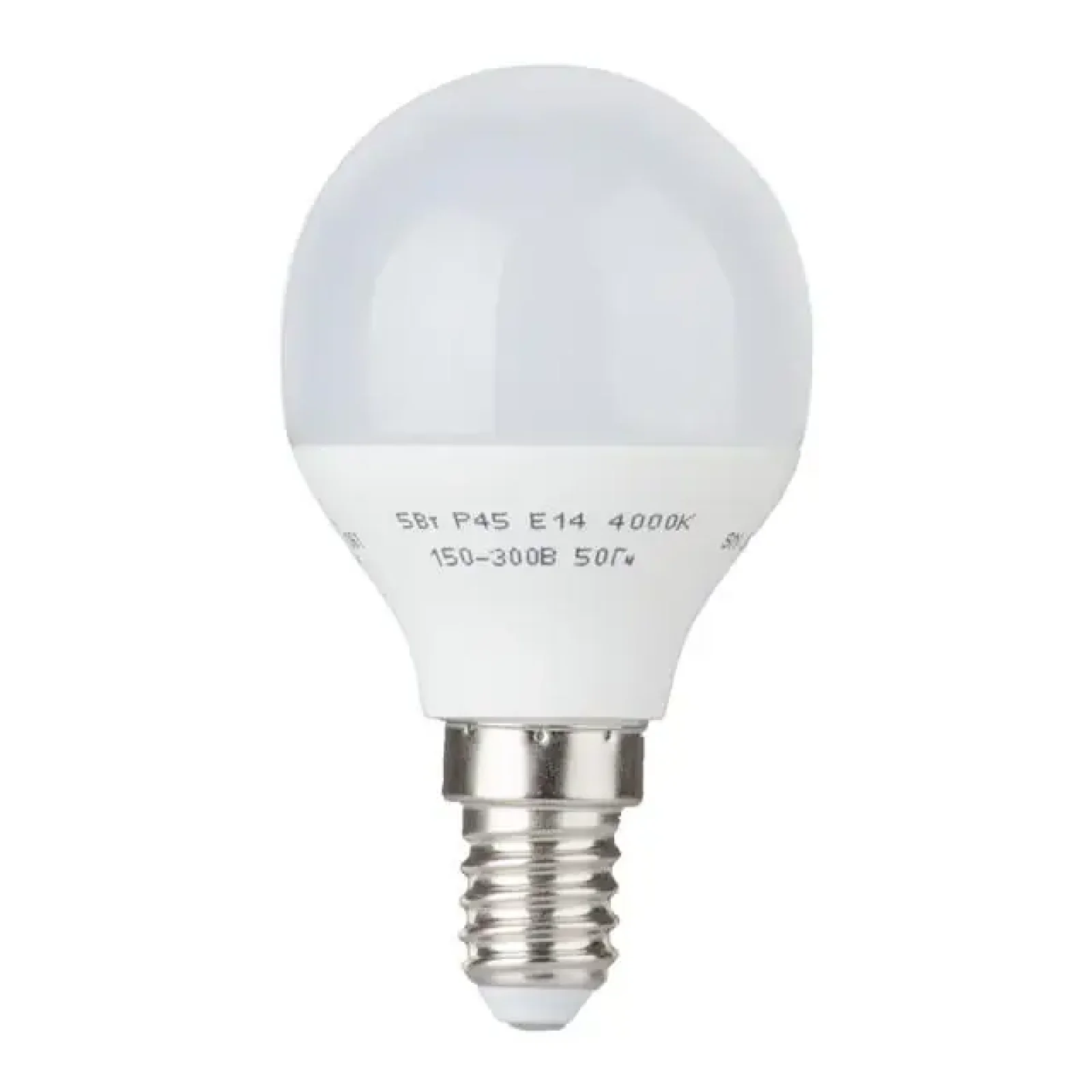 Лампа світлодіодна LED P45, E14, 5 Вт, 150-300 В, 4000 K, 30000 год, гарантія 3 роки INTERTOOL (LL-0102) UA