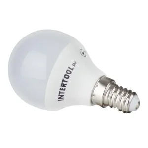 Лампа світлодіодна LED P45, E14, 5 Вт, 150-300 В, 4000 K, 30000 год, гарантія 3 роки INTERTOOL (LL-0102) UA
