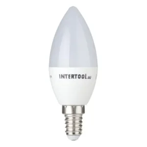 Лампа світлодіодна LED C37, E14, 3 Вт, 150-300 В, 4000 K, 30000 год, гарантія 3 роки (Свічка) INTERTOOL (LL-0151) UA