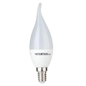Лампа світлодіодна LED CA37, E14, 3 Вт, 150-300 В, 4000 K, 30000 год, гарантія 3 роки (Свічка на вітрі) INTERTOOL (LL-0161) UA