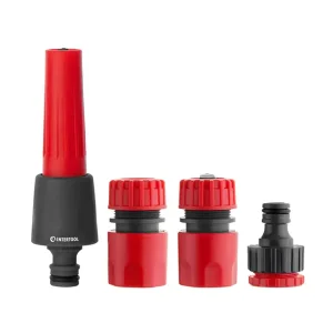 Насадка для поливу, 1/2", плавне регулювання потоку води, набір аксесуарів для підключення INTERTOOL (GE-0024) UA