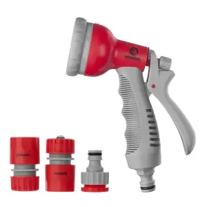 Пістолет-розпилювач для поливу, 8 режимів, матеріали: ABS, PP, TPR, набір аксесуарів для підключення INTERTOOL (GE-0002) UA