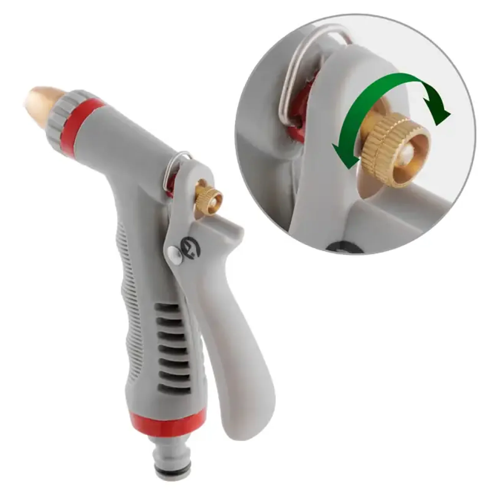 Пістолет-розпилювач для поливу, 3 режими, плавне регулювання потоку води, матеріали: ABS, PP, TPR, Zinc alloy, Brass INTERTOOL (GE-0012) UA