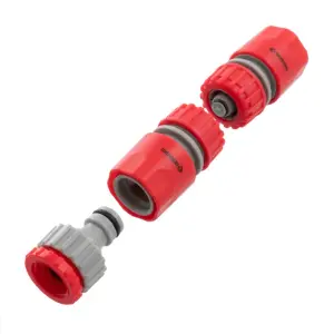 Пістолет-розпилювач для поливу, 3 режими, плавне регулювання потоку води, матеріали: ABS, PP, TPR, Brass, набір аксесуарів для підключення INTERTOOL (GE-0016) UA