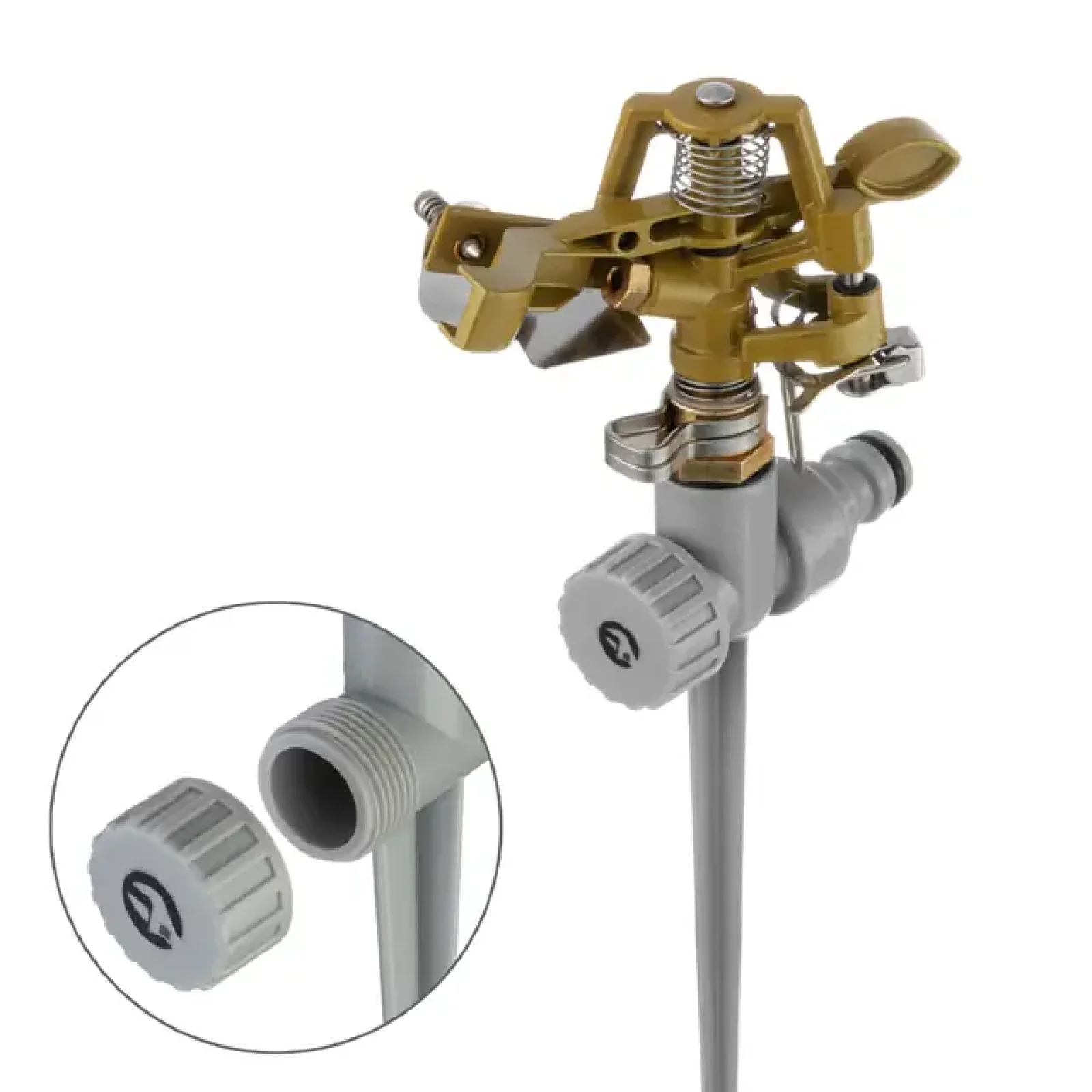 Дощувач пульсаційний на кілку, з повною або частковою зоною поливу до 12 м, матеріали: Brass, Zinc alloy INTERTOOL (GE-0052) UA