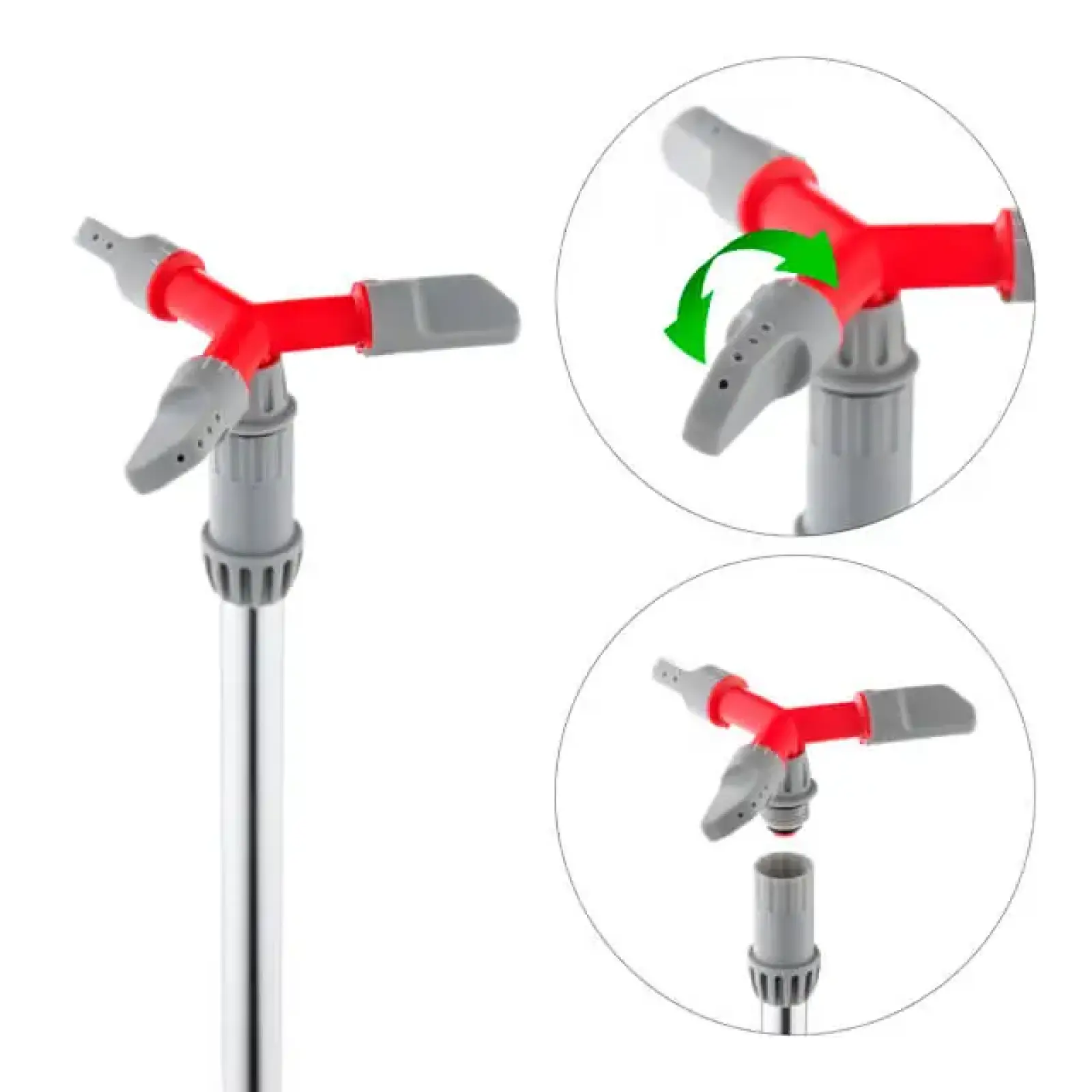 Дощувач круговий на штанзі 68 см, з головкою, що обертається, зона поливу до 11 м, матеріали: ABS, метал INTERTOOL (GE-0066) UA