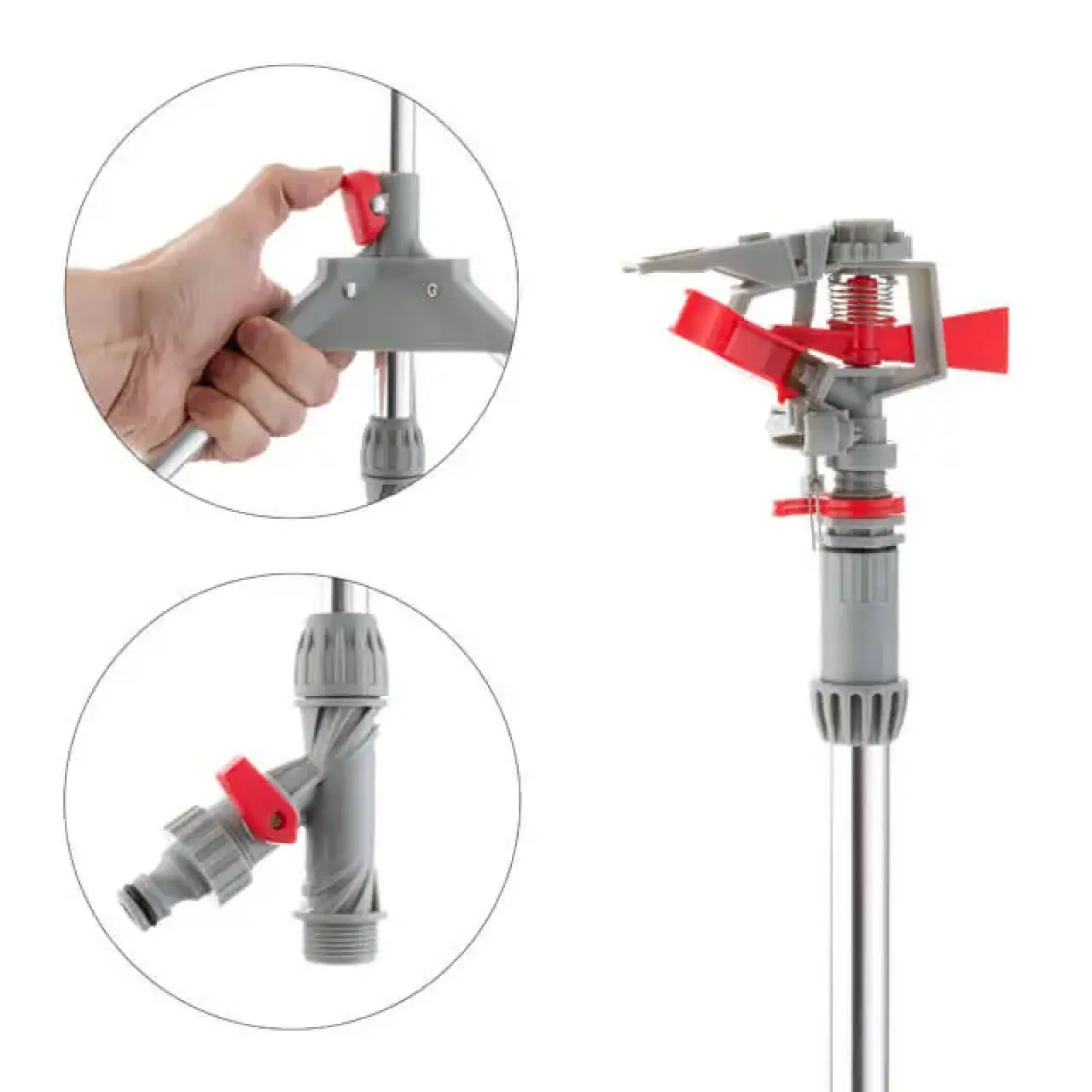 Дощувач пульсаційний на тринозі 68-81 см, з повною або частковою зоною поливу до 16 м, матеріали: ABS, метал INTERTOOL (GE-0068) UA