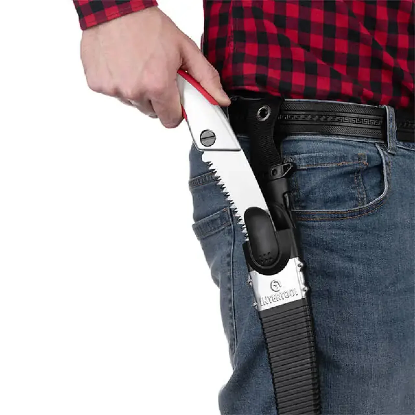 Ножівка садова вигнута, 330 мм, з металевою ручкою, пластиковий чохол INTERTOOL (HT-3146) UA