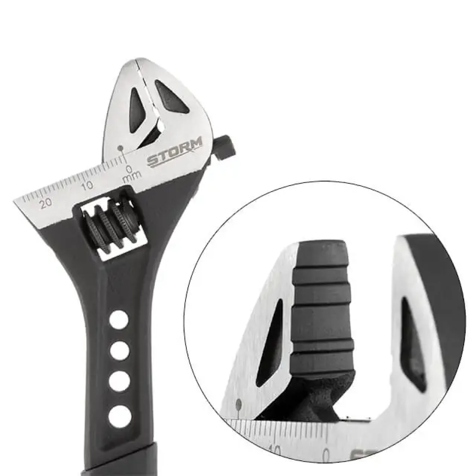 Ключ розвідний, 150 мм, кований, рукоятка TPR, HRC 40-50, Cr-V, STORM INTERTOOL (XT-0070) UA