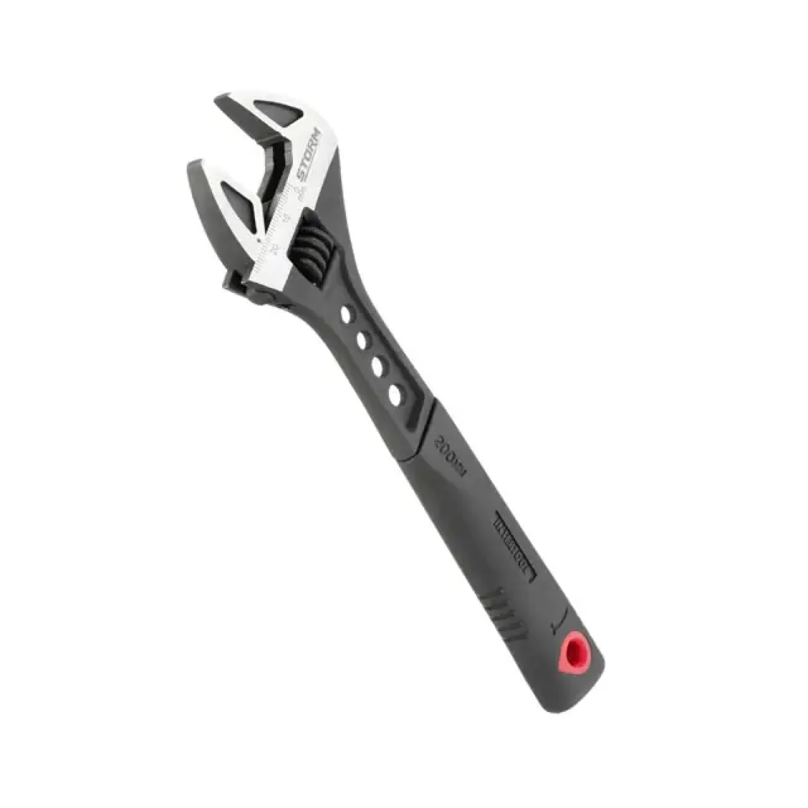 Ключ розвідний, 200 мм, кований, рукоятка TPR, HRC 40-50, Cr-V, STORM INTERTOOL (XT-0075) UA