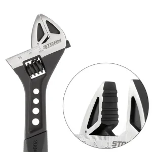 Ключ розвідний, 200 мм, кований, рукоятка TPR, HRC 40-50, Cr-V, STORM INTERTOOL (XT-0075) UA