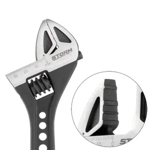 Ключ розвідний, 250 мм, кований, рукоятка TPR, HRC 40-50, Cr-V, STORM INTERTOOL (XT-0080) UA