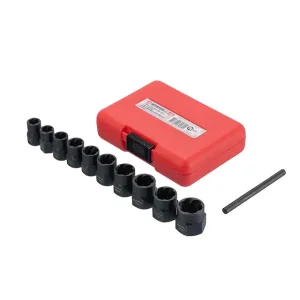 Набір екстракторів подовжених для пошкоджених болтів і гайок, 10 шт. INTERTOOL (SD-8008) UA