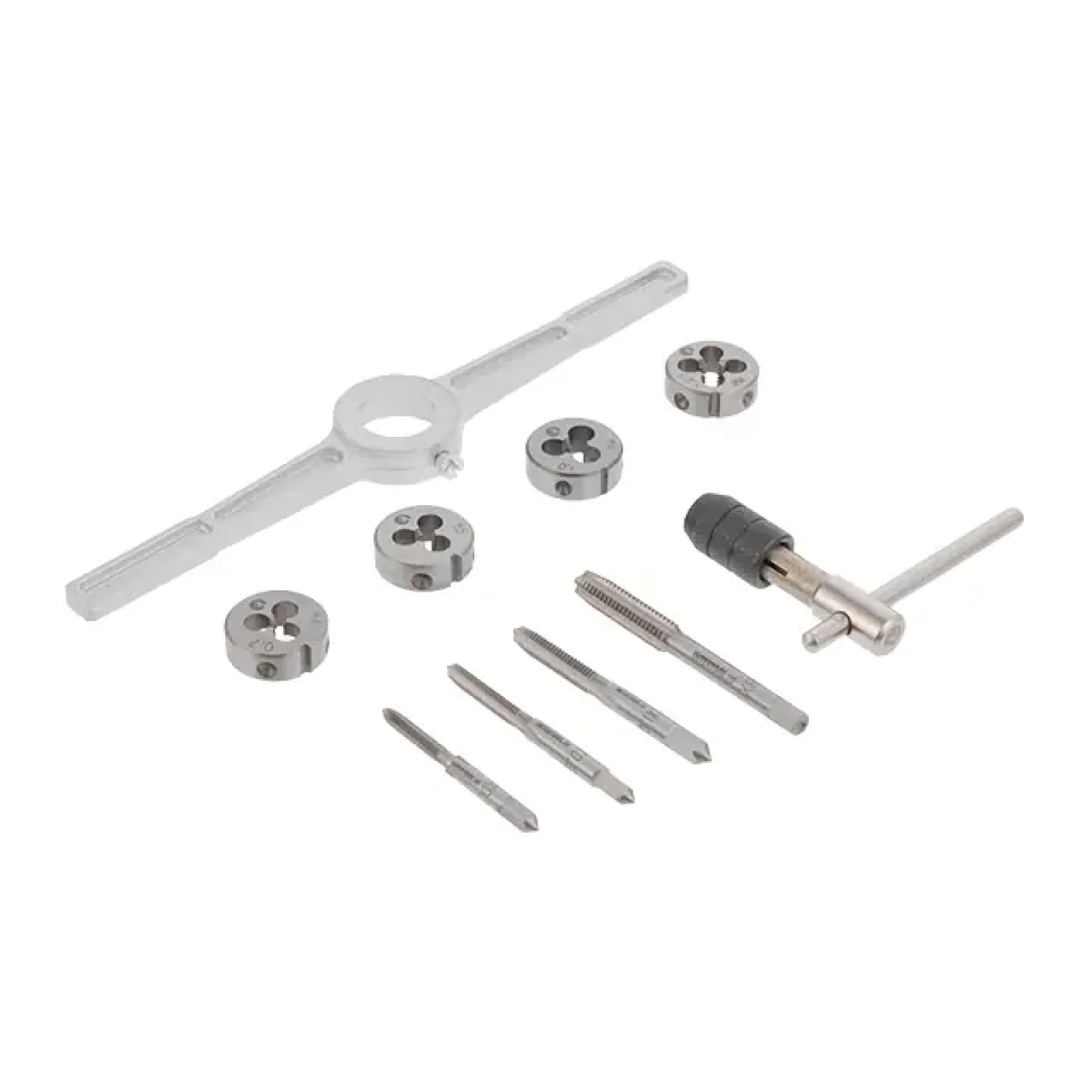 Набір плашок і мітчиків, 10 од., M4, M5, M6, M8 INTERTOOL (SD-8025) UA