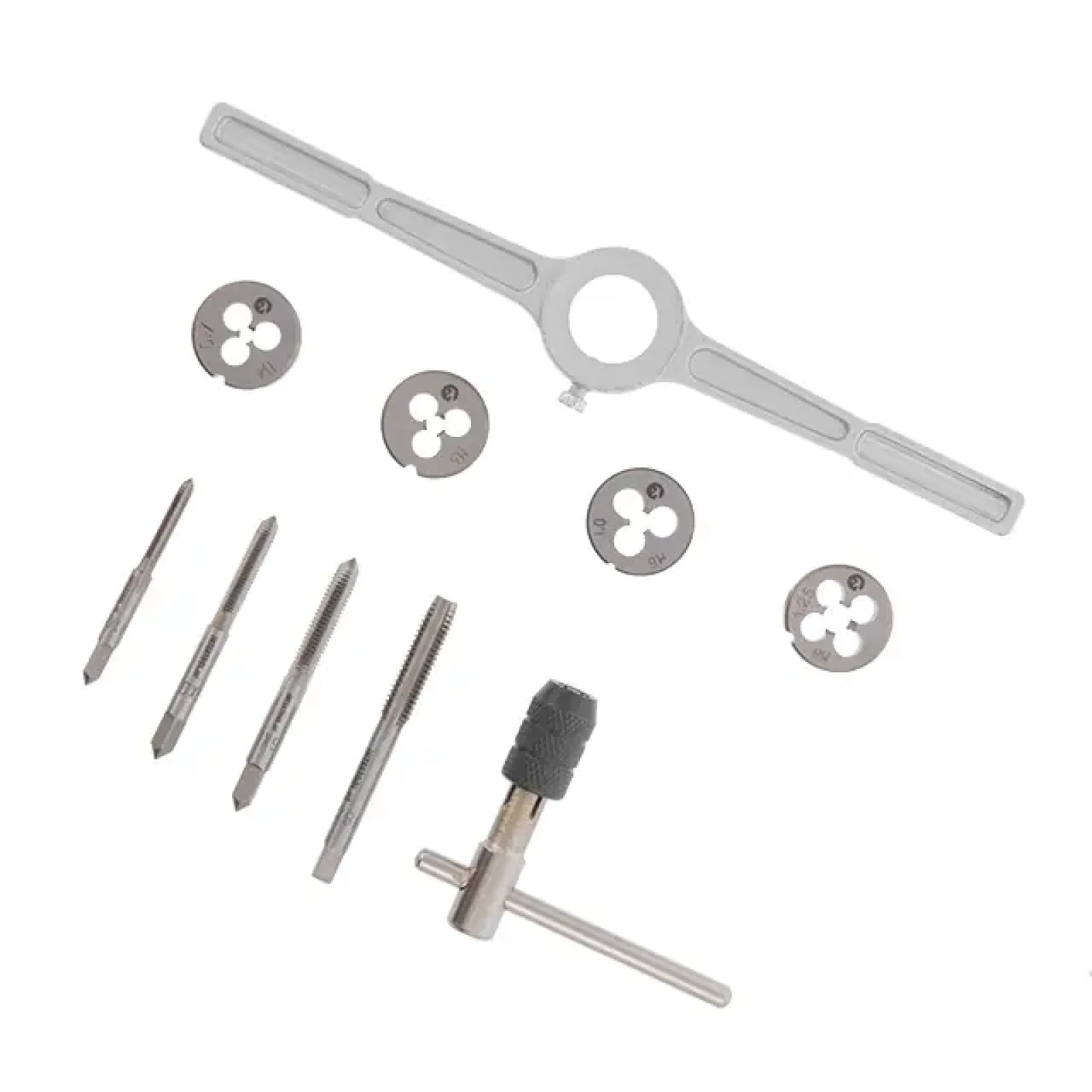 Набір плашок і мітчиків, 10 од., M4, M5, M6, M8 INTERTOOL (SD-8025) UA