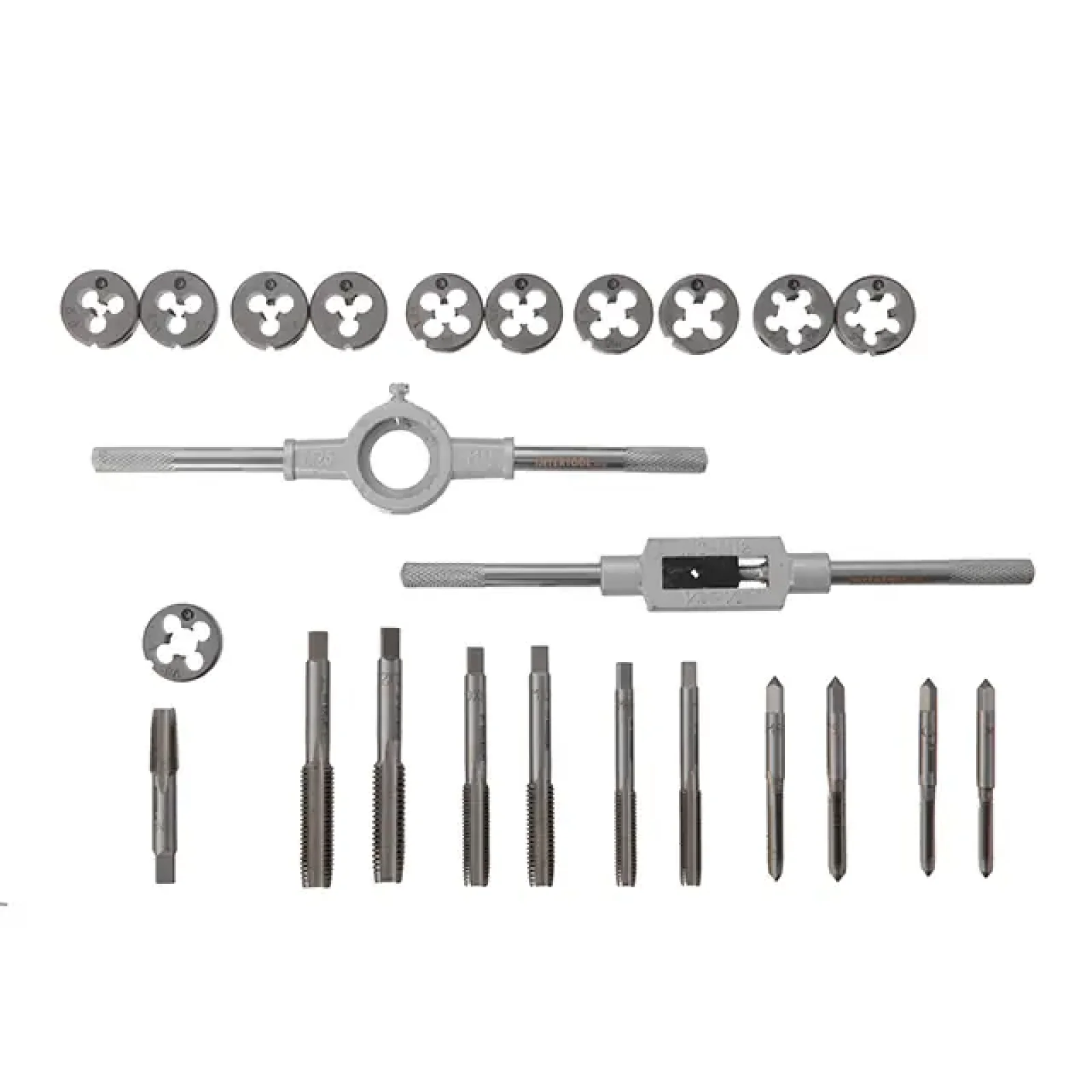 Набір плашок і мітчиків, 24 од., M5-M12 INTERTOOL (SD-8026) UA