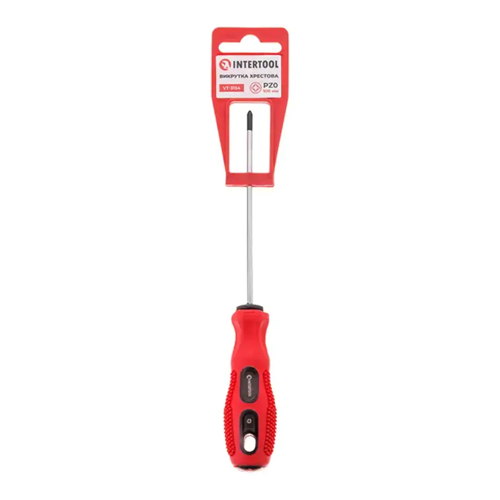 Викрутка хрестова, PZ0×100 мм, Cr-V INTERTOOL (VT-3154) UA
