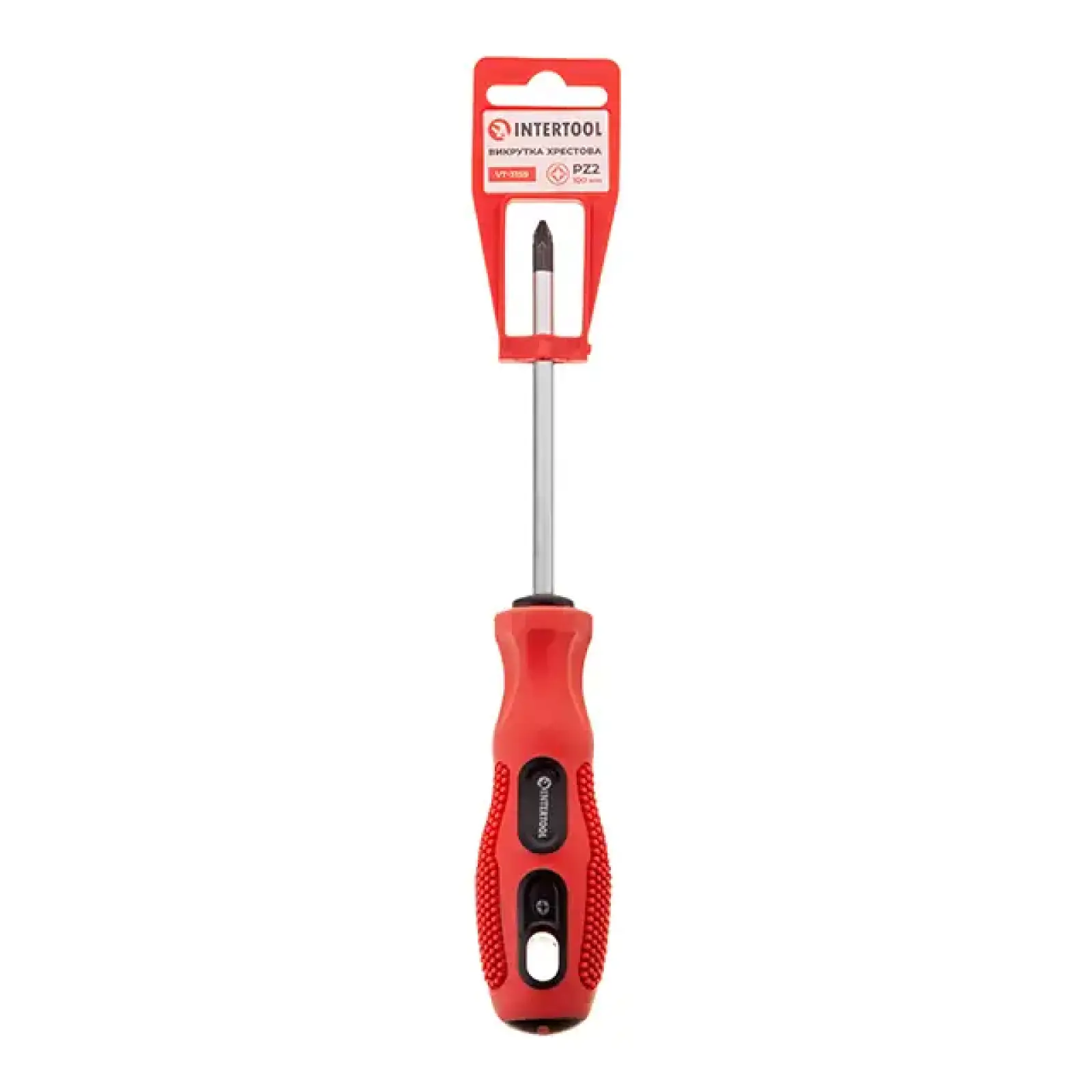 Викрутка хрестова, PZ2×100 мм, Cr-V INTERTOOL (VT-3159) UA