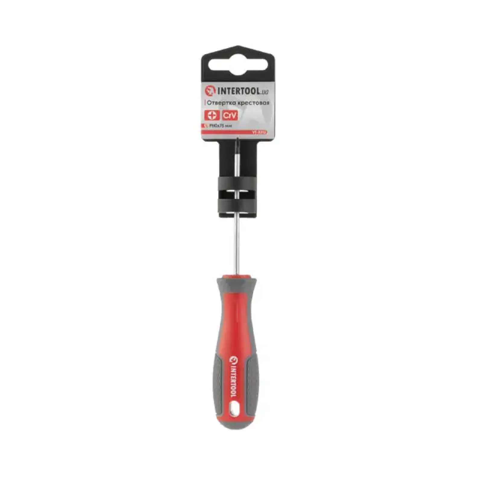 Викруткa хрестова, PH0×75 мм, Cr-V INTERTOOL (VT-3313) UA