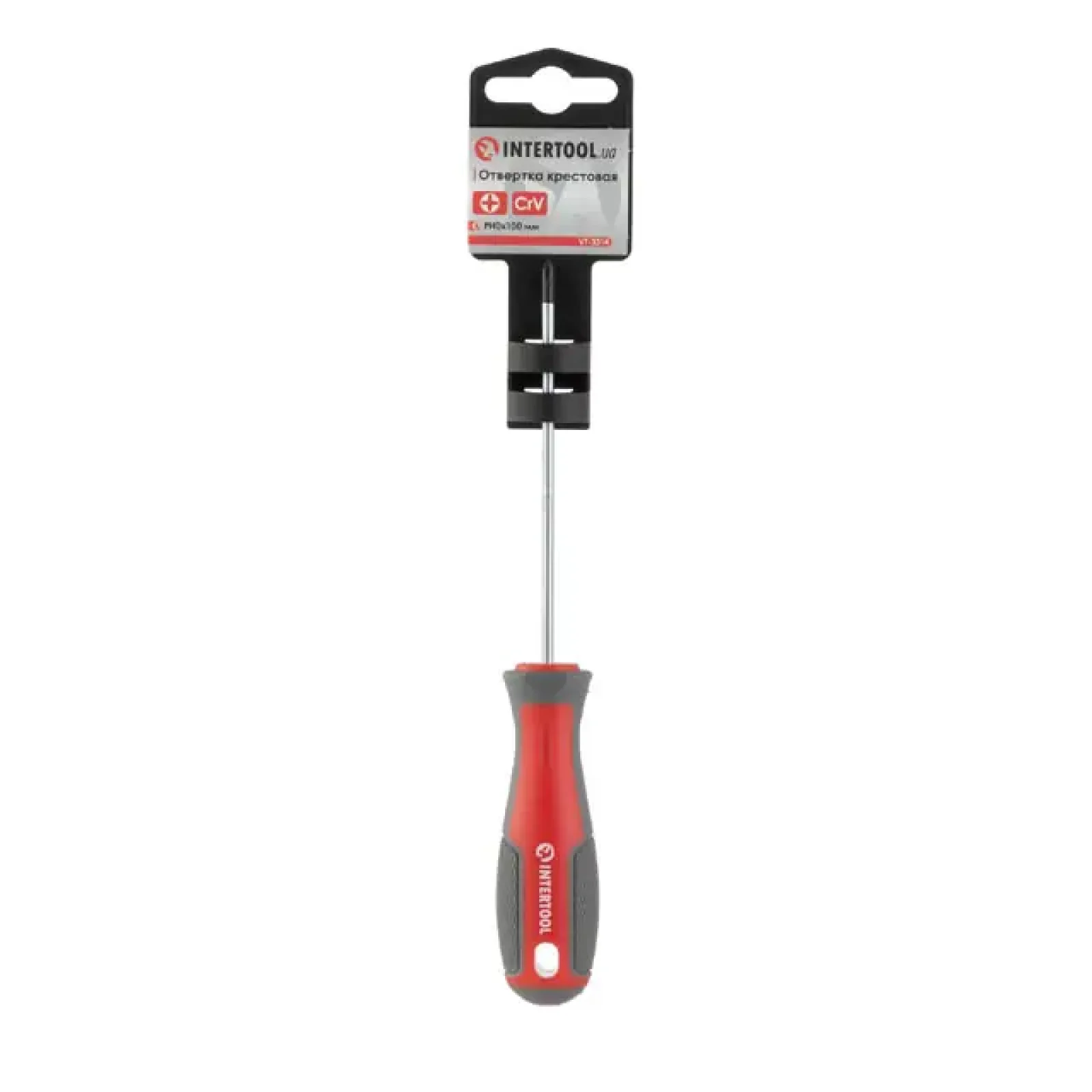 Викруткa хрестова, PH0×100 мм, Cr-V INTERTOOL (VT-3314) UA