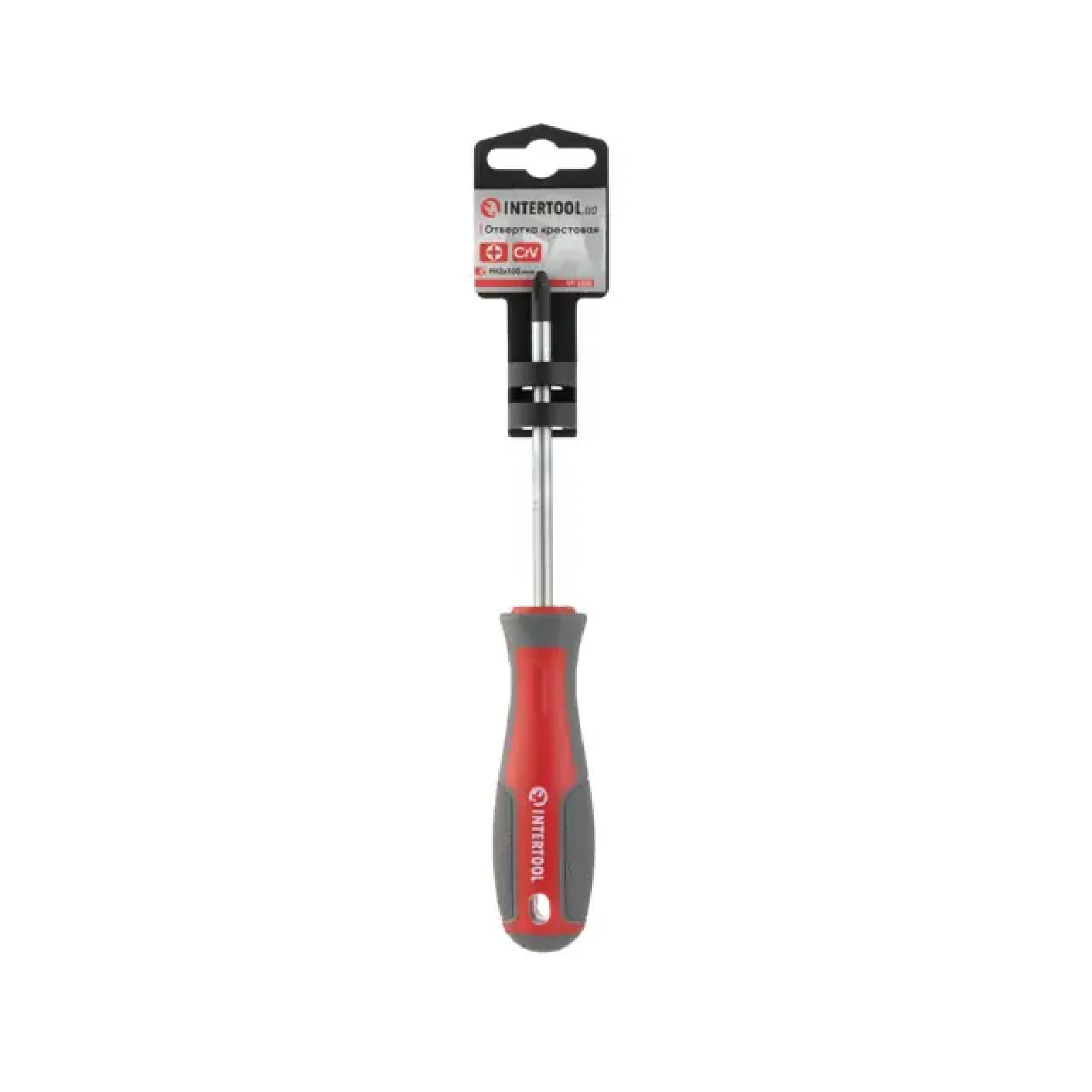 Викруткa хрестова, PH2×100 мм, Cr-V INTERTOOL (VT-3320) UA