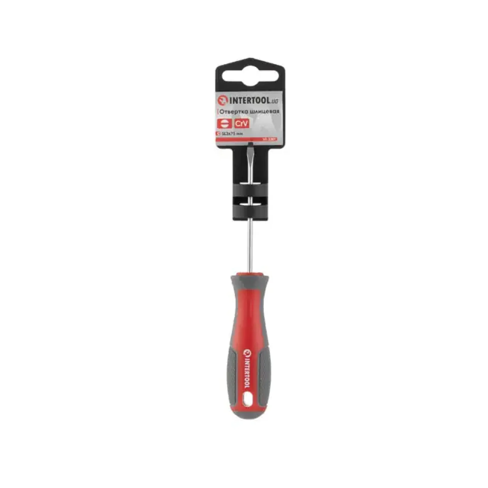 Викрутка шлицьова, SL3,0×75 мм, Cr-V INTERTOOL (VT-3301) UA