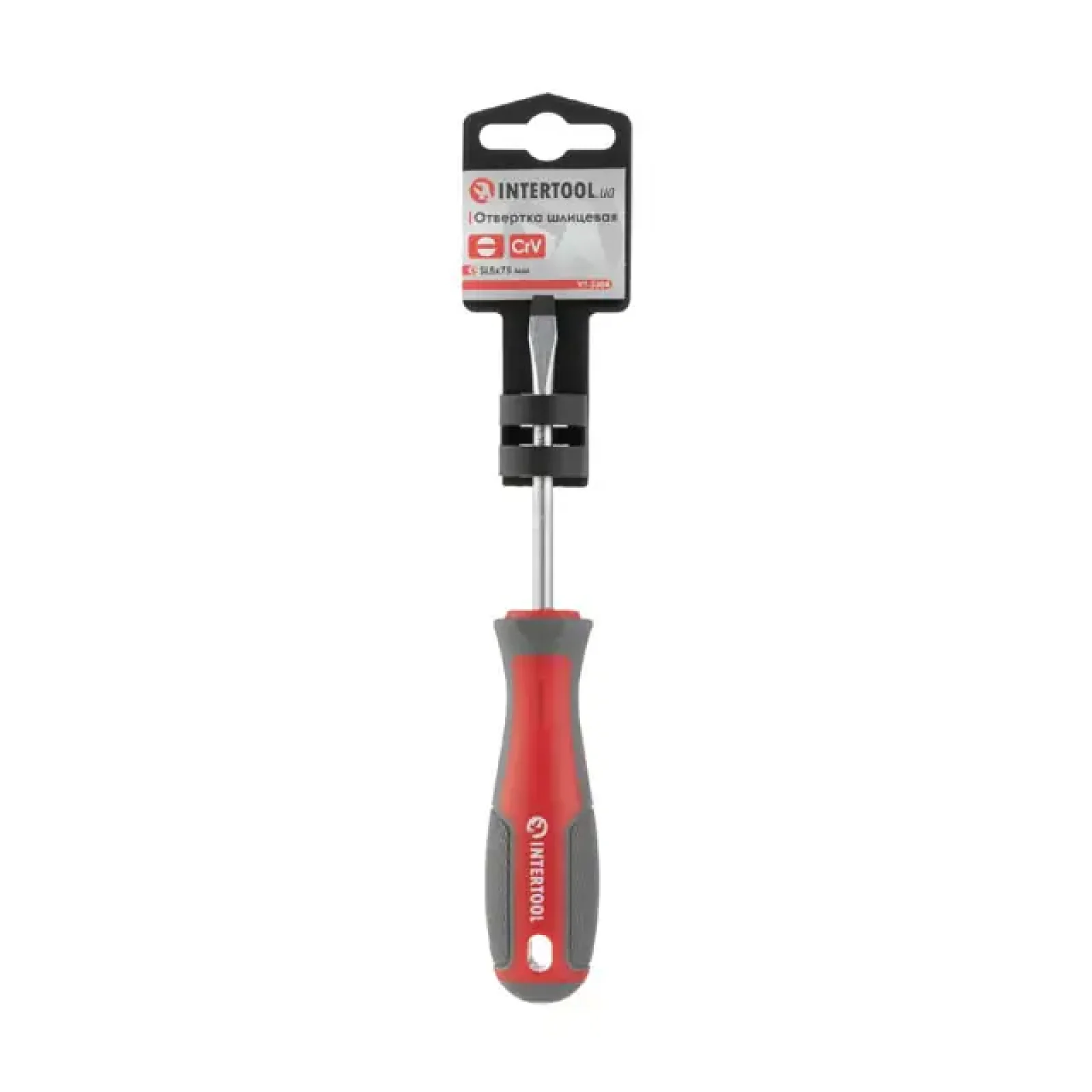 Викрутка шлицьова, SL5,0×75 мм, Cr-V INTERTOOL (VT-3304) UA