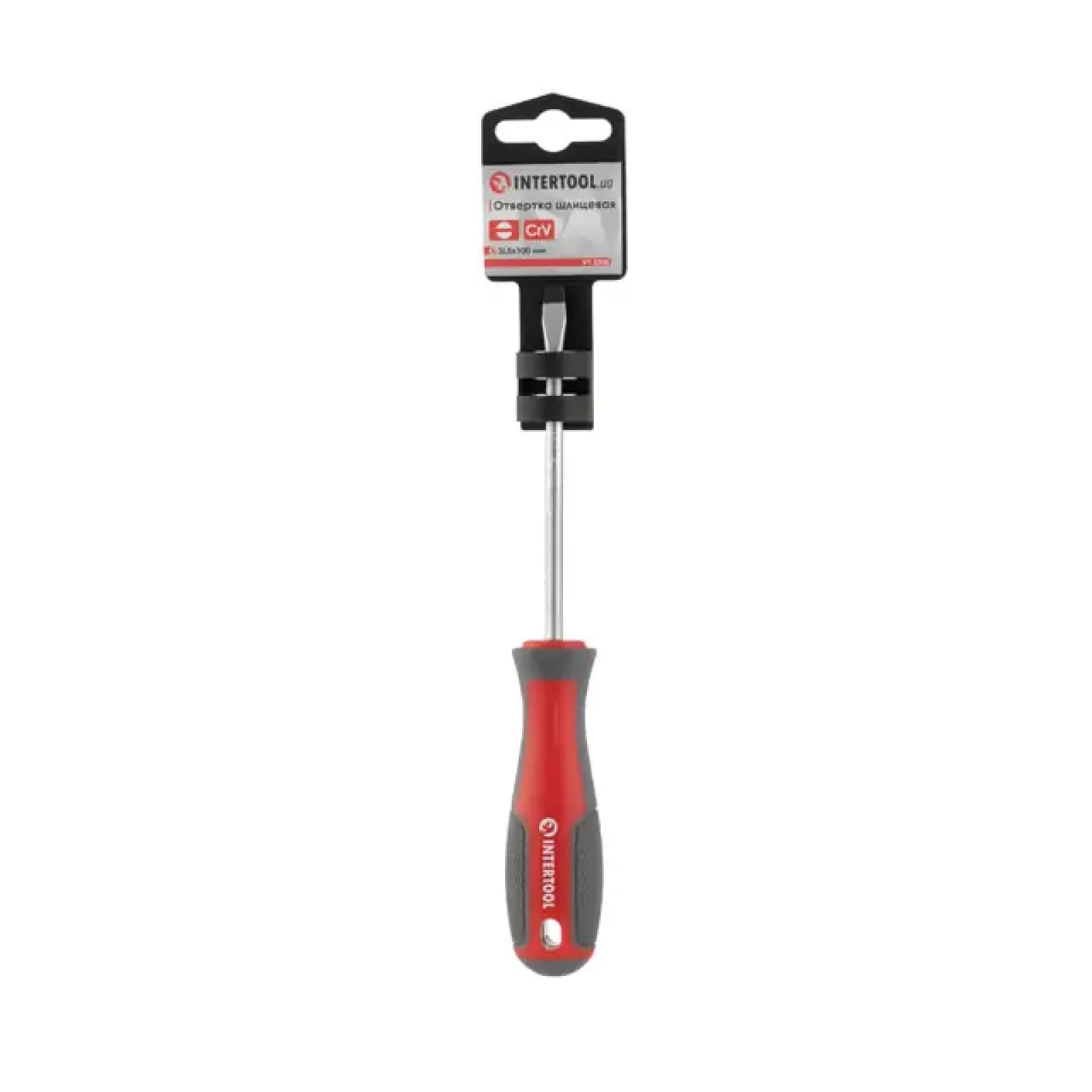 Викрутка шлицьова, SL5,0×100 мм, Cr-V INTERTOOL (VT-3306) UA