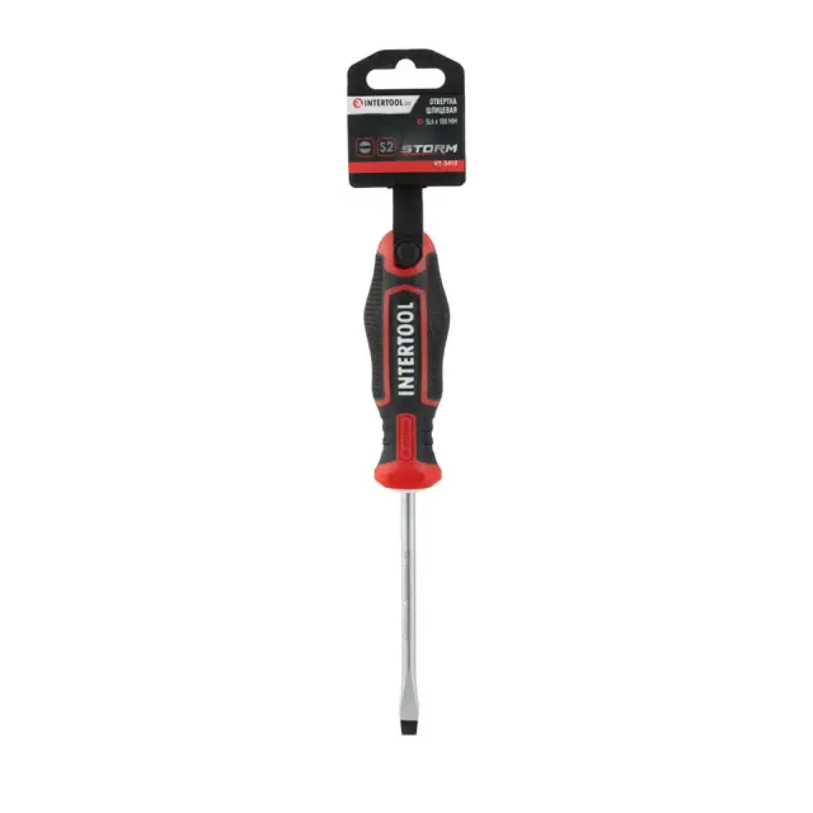 Викрутка шлицьова, SL6,0×100 мм, S2, STORM INTERTOOL (VT-3410) UA